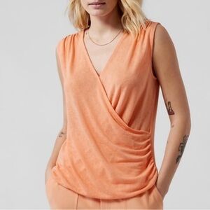 Athleta Sleeveless Wrap Tank Top in Peach